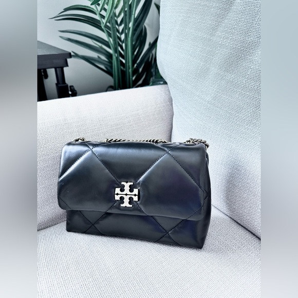 💸 Sale 💸 Authentic Tory Burch Black Diamond Quilt Kira Small Shoulder Bag 🛍️ - Picture 10 of 11